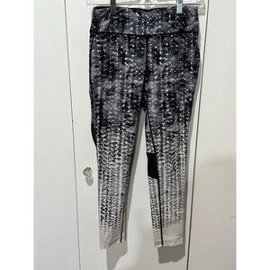 Women's Calvin Klein Performance wick Black White ombre Patterned Leggings M